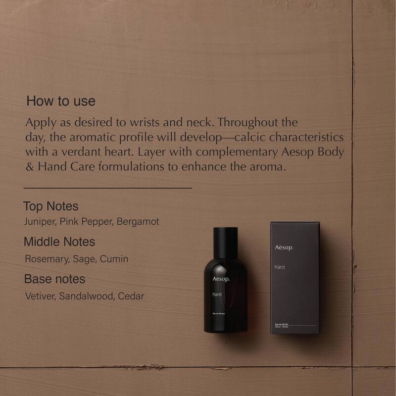 Perfume Aesop Karst Eau de Parfum 50mL para todos os gêneros